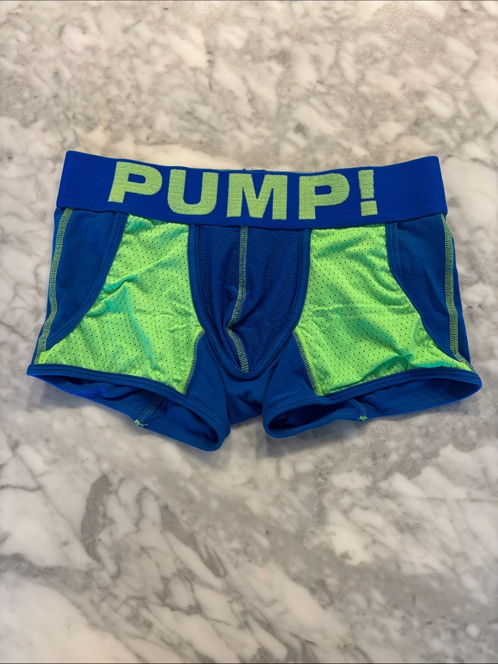 PUMP! Men’s Blue & Neon Green Performance Boxer Briefs